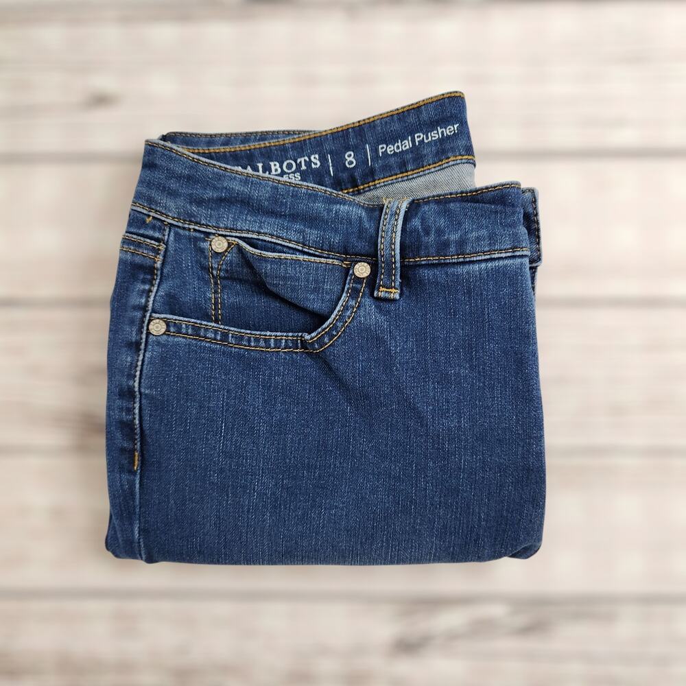 Talbots Woman's Flawless 8 Pedal Pusher Capri Denim Casual Spring Summer